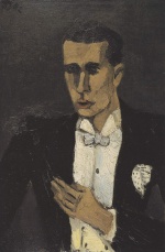 Helmut Kolle  - Peintures - Autoportrait en habit de soirée