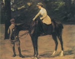 Bild:Des Künstlers Tochter zu Pferde
