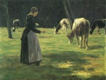 Max Liebermann - Peintures - La gardeuse de troupeaux