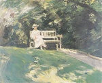 Max Liebermann - Bilder Gemälde - Die Gartenbank