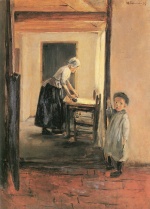 Max Liebermann  - Peintures - La repasseuse