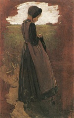 Max Liebermann  - Bilder Gemälde - Mädchen aus Laren