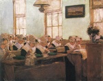 Max Liebermann  - Bilder Gemälde - Nähschule (Arbeitsaal) im Amsterdamer Waisenhaus