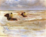 Max Liebermann  - Bilder Gemälde - Zwei Reiter im Meer