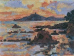 Jean Baptiste Armand Guillaumin - paintings - Agay (Die Einfahrt zum Ankerplatz, Ansicht des Landhauses Falaises) Die roten Felsen