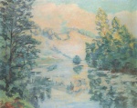 Jean Baptiste Armand Guillaumin - Peintures - Paysage de la Creuse au crépuscule