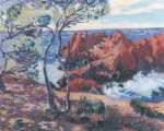 Jean Baptiste Armand Guillaumin  - Peintures - L'Ile de Besse à Agay au matin