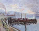 Jean Baptiste Armand Guillaumin  - paintings - Die Schleppkähne auf der Seine am Morgen