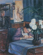 Bild:Madame Guillaumin beim Schreiben