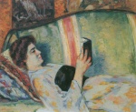 Jean Baptiste Armand Guillaumin  - Bilder Gemälde - Porträt der Marguerite Guillaumin beim Lesen