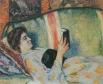 Jean Baptiste Armand Guillaumin  - paintings - Porträt der Marguerite Guillaumin beim Lesen