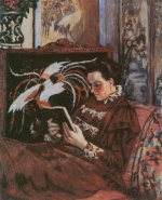 Jean Baptiste Armand Guillaumin  - Peintures - Portrait de Madame Guillaumin lisant