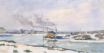 Jean Baptiste Armand Guillaumin  - Bilder Gemälde - Seine-Ufer im Winter