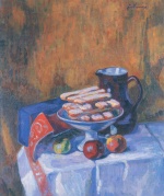 Jean Baptiste Armand Guillaumin  - Peintures - Nature morte avec biscuits