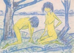 Otto Mueller  - Bilder Gemälde - Zwei Akte in Dünen