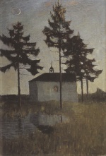 Walter Ophey - Bilder Gemälde - Kapelle im Abendlicht