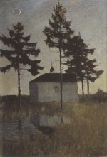 Walter Ophey - Peintures - Chapelle dans la lumière du soir