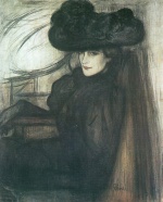 Jozsef Rippl Ronai - Peintures - Dame avec voile noir