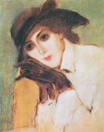 József Rippl Rónai - paintings - Dame mit schwarzen Handschuhen (Zorka Banyai)