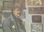 Jozsef Rippl Ronai  - Bilder Gemälde - Selbstbildnis mit braunem Hut