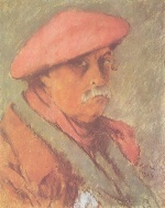 Jozsef Rippl Ronai  - Bilder Gemälde - Selbstbildnis mit roter Mütze