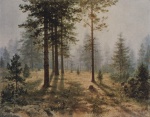 Iwan Iwanowitsch Schischkin  - Bilder Gemälde - Nebel im Wald