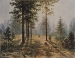 Iwan Iwanowitsch Schischkin  - Bilder Gemälde - Nebel im Wald