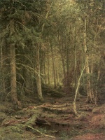 Ivan Ivanovitch Chichkine  - Peintures - Taillis en forêt