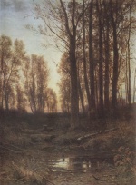 Iwan Iwanowitsch Schischkin  - Bilder Gemälde - Zwielicht nach dem Sonnenuntergang