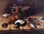 Carl Schuch - paintings - Fasan, kleinere Vögel und Korb