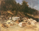 Carl Schuch - paintings - Geröll am Ufer des Hintersees