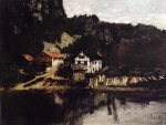 Carl Schuch  - Bilder Gemälde - Häuser am Felsabhang, Saut du Doubs