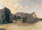 Carl Schuch  - paintings - Mondsee mit Drachenwand, von Wiesenau aus gesehen