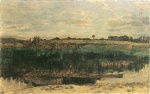 Carl Schuch  - Peintures - Roseaux avec  barque (Ferch sur lac de Schwielow)