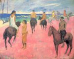 Paul Gauguin  - Bilder Gemälde - Reiter am Strand