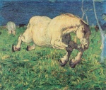 Giovanni Segantini - Bilder Gemälde - Pferd beim Galopp