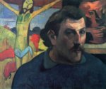 Paul Gauguin  - Bilder Gemälde - Selbstbildnis mit gelben Christus