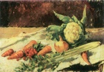 Giovanni Segantini  - Peintures - Nature morte avec des carottes