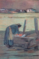 Giovanni Segantini  - Peintures - Blanchisseuse