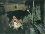 Walentin Alexandrowitsch Serow  - Bilder Gemälde - Ein finnischer Hof