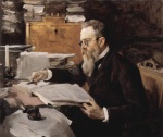 Walentin Alexandrowitsch Serow  - Bilder Gemälde - Porträt des Komponisten Nikolaj Andrejewitsch Rimskij-Korsakow