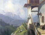 Adalbert Stifter - paintings - Innsbruck mit der Nordkette von Igls aus gesehen