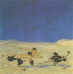 Franz von Stuck  - Peintures - La chasse à l´autruche