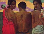 Paul Gauguin  - Bilder Gemälde - Unterhaltung in Tahiti