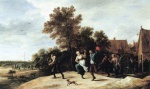 David Teniers  - paintings - Der tanzende Dudelsackspieler und seine Kumpanen