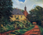 Heinrich Wilhelm Trübner - paintings - Einfahrtsweg zum Stift Neuburg