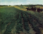 Heinrich Wilhelm Trübner  - Bilder Gemälde - Kartoffelacker in Wessling
