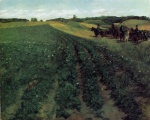 Heinrich Wilhelm Trübner  - paintings - Kartoffelacker in Wessling