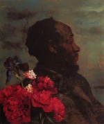 Heinrich Wilhelm Trübner  - Peintures - Maure avec pivoines