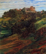 Heinrich Wilhelm Trübner  - Peintures - Le château de Lichtenberg dans l´Odenwald